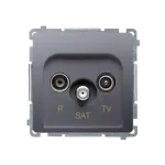 Simon Basic WMUA-03018z-J011 Gniazdo antenowe R-TV-SAT końcowe (moduł). 1x wejście: 5 MHz–2,4 GHz; stal inox Może być użyte jako gn.zakończ. do gn.przelot. R-TV-SAT