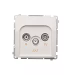 Simon Basic WMUA-02018z-1011 Gniazdo antenowe R-TV-SAT przelotowe (moduł), 1x wejście: 5 MHz–2,4 GHz; biały