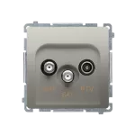 Simon Basic WMUA-03019z-H011 Gniazdo antenowe satelitarne podwójne końcowe SAT-SAT-RTV, (moduł). 2xwejście: SAT: 5–2400 MHz, RTV: 5–862 MHz; satynowy