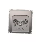 Simon Basic WMUA-06xxxx-J013 Gniazdo antenowe R-TV-DATA (moduł). 1x wejście: 5–862 MHz; stal inox