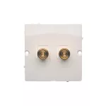 Simon Basic WMUG-010002-1011 Gniazdo głośnikowe pojedyncze -1 kolumna głośnikowa (moduł). Przekrój przew. dla wyjścia 6 mm2. Mocowanie na wkręty do puszki; biały