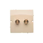 Simon Basic WMUG-010002-9011 Gniazdo głośnikowe pojedyncze -1 kolumna głośnikowa (moduł). Przekrój przew. dla wyjścia 6 mm2. Mocowanie na wkręty do puszki; beż