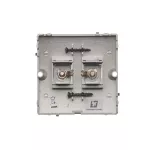 Simon Basic WMUG-010002-H011 Gniazdo głośnikowe pojedyncze -1 kolumna głośnikowa (moduł). Przekrój przew. dla wyjścia 6 mm2. Mocowanie na wkręty do puszki; satynowy