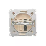 Simon Basic WMUG-01000x-9011 Gniazdo głośnikowe 1-krotne z polem opisowym (moduł). Przekrój przew. dla wejścia i wyjścia 2,5 mm2. Mocowanie na łapki i wkręty; beż