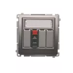 Simon Basic WMUG-01000x-J011 Gniazdo głośnikowe 1-krotne z polem opisowym (moduł). Przekrój przew. dla wejścia i wyjścia 2,5 mm2. Mocowanie na łapki i wkręty; stal inox