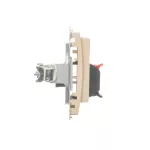 Simon Basic WMUG-02000x-9011 Gniazdo głośnikowe 2-krotne z polem opisowym (moduł). Przekrój przew.dla wejścia i wyjścia 2,5 mm2. Mocowanie na łapki i wkręty; beż