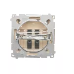 Simon Basic WMUG-02000x-9011 Gniazdo głośnikowe 2-krotne z polem opisowym (moduł). Przekrój przew.dla wejścia i wyjścia 2,5 mm2. Mocowanie na łapki i wkręty; beż