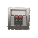 Simon Basic WMUG-02000x-H011 Gniazdo głośnikowe 2-krotne z polem opisowym (moduł). Przekrój przew.dla wejścia i wyjścia 2,5 mm2. Mocowanie na łapki i wkręty; satynowy