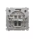 Simon Basic WMUG-02000x-H011 Gniazdo głośnikowe 2-krotne z polem opisowym (moduł). Przekrój przew.dla wejścia i wyjścia 2,5 mm2. Mocowanie na łapki i wkręty; satynowy