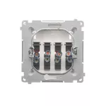 Simon Basic WMUG-04000x-1011 Gniazdo głośnikowe 4-krotne z polem opisowym (moduł). Do podłączenia 4 kolumn głośnikowych. Mocowanie gniazda na łapki i wkręty; biały