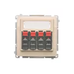 Simon Basic WMUG-04000x-9011 Gniazdo głośnikowe 4-krotne z polem opisowym (moduł). Do podłączenia 4 kolumn głośnikowych. Mocowanie gniazda na łapki i wkręty; beż