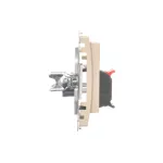 Simon Basic WMUG-04000x-9011 Gniazdo głośnikowe 4-krotne z polem opisowym (moduł). Do podłączenia 4 kolumn głośnikowych. Mocowanie gniazda na łapki i wkręty; beż