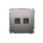 Simon Basic WMUH-0xxxx2-J011 Gniazdo HDMI podwójne (moduł); stal inox