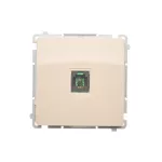 Simon Basic WMUT-0110xx-9013 Gniazdo telefoniczne RJ11 uniwersalne pojedyncze (moduł). Montaż na łapki lub wkręty; beż