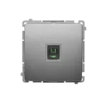 Simon Basic WMUT-0110xx-H013 Gniazdo telefoniczne RJ11 uniwersalne pojedyncze (moduł). Montaż na łapki lub wkręty; satynowy