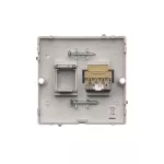 Simon Basic WMUT-0310x2-J011 Gniazdo telefoniczne RJ11 (moduł). Montaż gniazda na wkręty do puszki; stal inox
