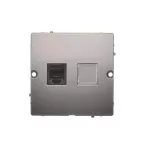 Simon Basic WMUT-0010x2-J011 Gniazdo telefoniczne RJ12 (moduł). Montaż gniazda na wkręty do puszki; stal inox