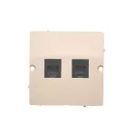 Simon Basic WMUT-0020x2-9011 Gniazdo telefoniczne RJ12 podwójne (moduł). Montaż gniazda na wkręty do puszki; beż