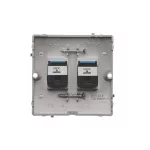 Simon Basic WMUT-0020x2-H011 Gniazdo telefoniczne RJ12 podwójne (moduł). Montaż gniazda na wkręty do puszki; satynowy