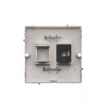 Simon Basic WMUK-0510F2-J011 Gniazdo komputerowe RJ45 pojedyncze, kategoria 5e (moduł). Montaż gniazda na wkręty do puszki; stal inox