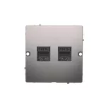 Simon Basic WMUK-0520F2-J011 Gniazdo komputerowe RJ45 podwójne kategoria 5e (moduł). Montaż gniazda na wkręty do puszki; stal inox