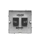 Simon Basic WMUK-0520F2-H011 Gniazdo komputerowe RJ45 podwójne kategoria 5e (moduł). Montaż gniazda na wkręty do puszki; satynowy