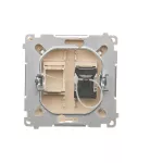 Simon Basic WMUK-0610xx-9011 Gniazdo komputerowe RJ45, kategoria 6, pojedyncze z przesłoną przeciwkurzową (moduł). Montaż na łapki lub wkręty; beż
