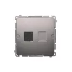 Simon Basic WMUK-0610xx-J011 Gniazdo komputerowe RJ45, kategoria 6, pojedyncze z przesłoną przeciwkurzową (moduł). Montaż na łapki lub wkręty; stal inox