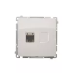 Simon Basic WMUK-0630xx-1011 Gniazdo komputerowe RJ45, kategoria 6, pojedyncze ekranowane z przesłoną przeciwkurzową (moduł). Montaż na łapki lub wkręty; biały