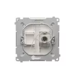 Simon Basic WMUK-0630xx-1011 Gniazdo komputerowe RJ45, kategoria 6, pojedyncze ekranowane z przesłoną przeciwkurzową (moduł). Montaż na łapki lub wkręty; biały