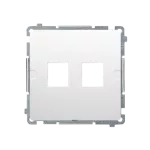 Simon Basic WMUK-P10000-1013 Pokrywa gniazd teleinformatycznych na Keystone płaska podwójna. Montaż na łapki lub wkręty; biały