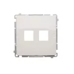 Simon Basic WMUK-P10000-1013 Pokrywa gniazd teleinformatycznych na Keystone płaska podwójna. Montaż na łapki lub wkręty; biały