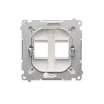 Simon Basic WMUK-P10000-1013 Pokrywa gniazd teleinformatycznych na Keystone płaska podwójna. Montaż na łapki lub wkręty; biały