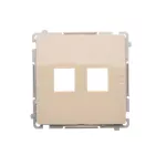 Simon Basic WMUK-P10000-9013 Pokrywa gniazd teleinformatycznych na Keystone płaska podwójna. Montaż na łapki lub wkręty; beż