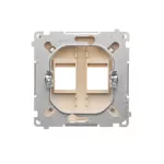 Simon Basic WMUK-P10000-9013 Pokrywa gniazd teleinformatycznych na Keystone płaska podwójna. Montaż na łapki lub wkręty; beż