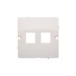 Simon Basic WMUK-P1x2xx-1013 Pokrywa gniazd teleinformatycznych na Keystone płaska podwójna. Montaż gniazda na wkręty do puszki; biały