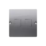 Simon Basic WMUK-P1x2xx-J013 Pokrywa gniazd teleinformatycznych na Keystone płaska podwójna. Montaż gniazda na wkręty do puszki; stal inox