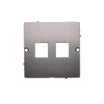 Simon Basic WMUK-P1x2xx-J013 Pokrywa gniazd teleinformatycznych na Keystone płaska podwójna. Montaż gniazda na wkręty do puszki; stal inox