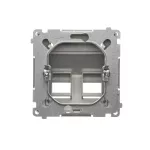 Simon Basic WMUK-P2x3xx-J013 Pokrywa gniazd teleinformatycznych na Keystone skośna podwójna z polem opisowym. Montaż na łapki lub wkręty; stal inox