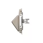 Simon Basic WMUK-P2x3xx-H013 Pokrywa gniazd teleinformatycznych na Keystone skośna podwójna z polem opisowym. Montaż na łapki lub wkręty; satynowy