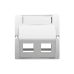 Simon Basic WMUK-P2x2xx-1013 Pokrywa gniazd teleinformatycznych na Keystone skośna. Montaż gniazda na wkręty do puszki; biały