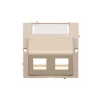 Simon Basic WMUK-P2x2xx-9013 Pokrywa gniazd teleinformatycznych na Keystone skośna. Montaż gniazda na wkręty do puszki; beż