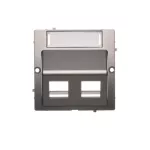 Simon Basic WMUK-P2x2xx-J013 Pokrywa gniazd teleinformatycznych na Keystone skośna. Montaż gniazda na wkręty do puszki; stal inox