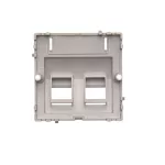 Simon Basic WMUK-P2x2xx-J013 Pokrywa gniazd teleinformatycznych na Keystone skośna. Montaż gniazda na wkręty do puszki; stal inox