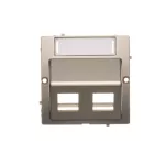 Simon Basic WMUK-P2x2xx-H013 Pokrywa gniazd teleinformatycznych na Keystone skośna. Montaż gniazda na wkręty do puszki; satynowy