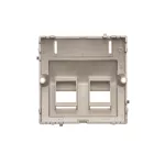 Simon Basic WMUK-P2x2xx-H013 Pokrywa gniazd teleinformatycznych na Keystone skośna. Montaż gniazda na wkręty do puszki; satynowy