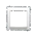 Simon Basic WMUZ-74x3xx-1012 Adapter (przejściówka) na osprzęt standardu 45 × 45 mm. Montaż do puszki na łapki i wkręty; biały