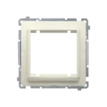 Simon Basic WMUZ-74x3xx-9012 Adapter (przejściówka) na osprzęt standardu 45 × 45 mm. Montaż do puszki na łapki i wkręty; beż