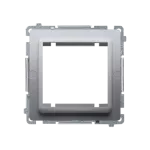 Simon Basic WMUZ-74x3xx-J012 Adapter (przejściówka) na osprzęt standardu 45 × 45 mm. Montaż do puszki na łapki i wkręty; stal inox