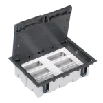 Simon Connect TSC-SF610-1 Puszka podłogowa 6-modułowa, 12x K45, gł. 93mm + 2x SM302/9; szary